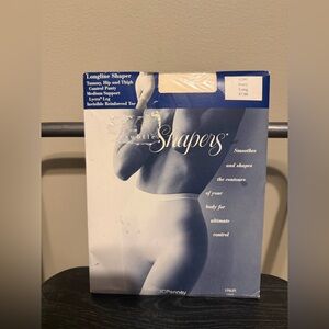 JCPenney White Longline Shaper Hosiery Size Long
